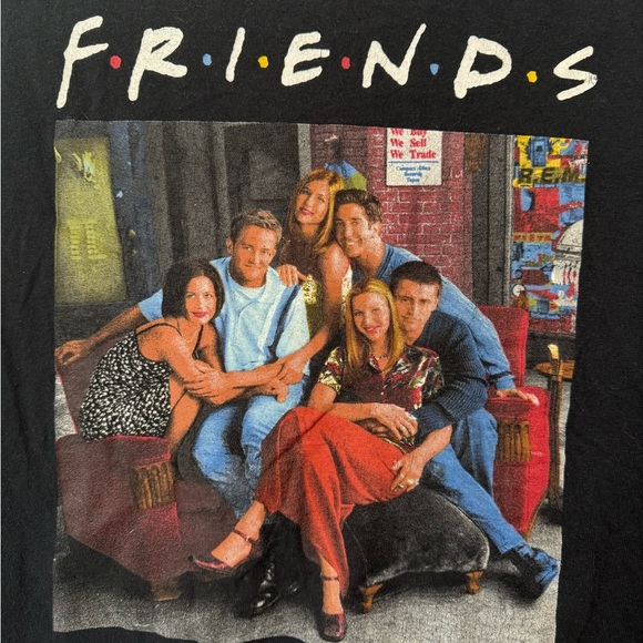 Vintage FRIENDS Black Graphic Tee Ladies Size Small - Picture 2 of 5